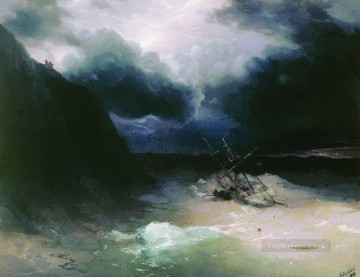  tormenta - Navegando en una tormenta 1881 Romántico Ivan Aivazovsky ruso